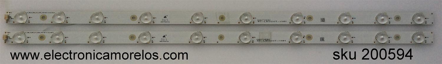 KIT DE LED PARA TV /  LVF320BEDXE1 / LVF320BEDX E1 V1 / TCL_ODN_32_OD40_2X10_3030C_100S1P REV.V3 / 4C-LB320T-YHN / QG7XNX 